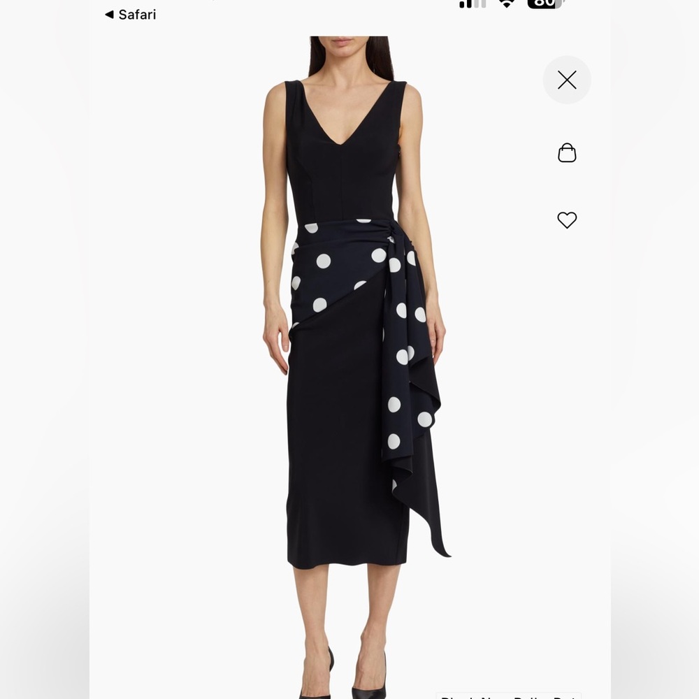 Chiara Boni Black and White Polka Dot Pencil Skirt